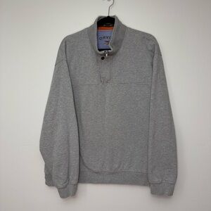 Orvis men's Sweater Grey pullover 1/4 zip‎ button Sweatshirt Extra Large